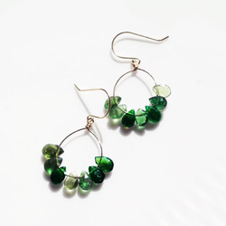 K18 pierced earring with Green Tourmaline. 第1張的照片