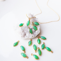 14KGF 40cm Necklace with Chrysoprase. 第2張的照片