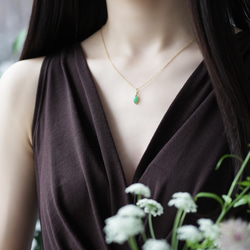 14KGF 40cm Necklace with Chrysoprase. 第3張的照片