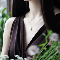 14KGF 40cm Necklace with Chrysoprase. 第6張的照片