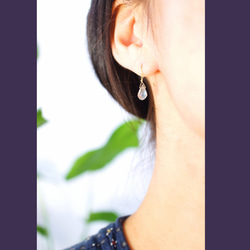 14KGF 拉長石水滴形切割耳環 ~Alessia 第4張的照片