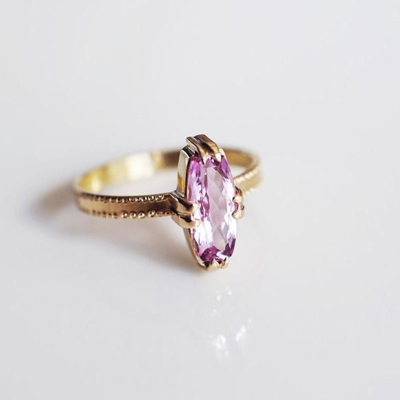 K18 Ring with Pink Imperial Topaz 第3張的照片