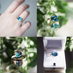 K18 Ring with swiss blue topaz 第5張的照片