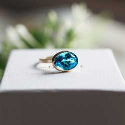 K18 Ring with swiss blue topaz 第6張的照片