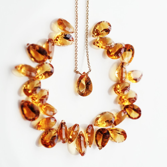 14KGF 40cm Necklace with Citrine 第1張的照片