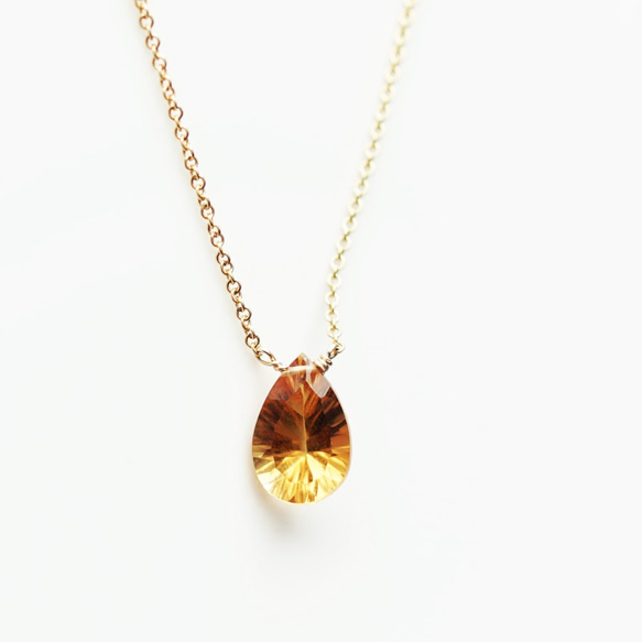 14KGF 40cm Necklace with Citrine 第2張的照片