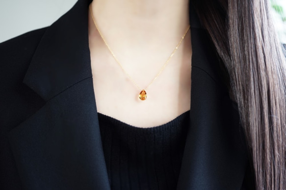 14KGF 40cm Necklace with Citrine 第3張的照片