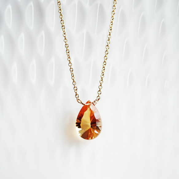 14KGF 40cm Necklace with Citrine 第6張的照片