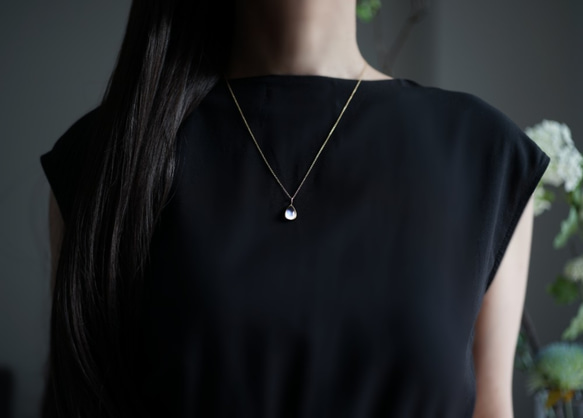 14KGF 50cm Necklace with Blue moonstone. 第2張的照片