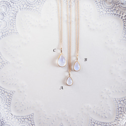 14KGF 50cm Necklace with Blue moonstone. 第4張的照片