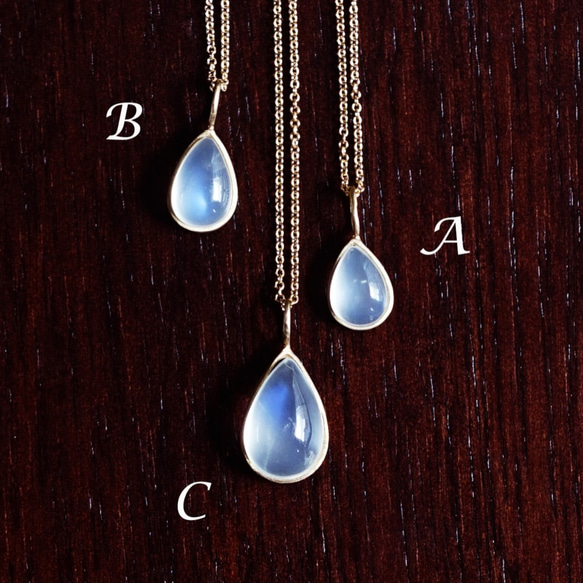 14KGF 50cm Necklace with Blue moonstone. 第5張的照片