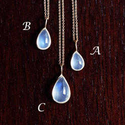 14KGF 50cm Necklace with Blue moonstone. 第6張的照片