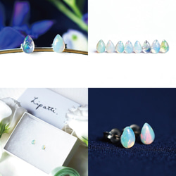 Titanium pierced earrings with Opal 第2張的照片