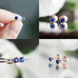 14KGF pierced earrings with Kyanite 第4張的照片