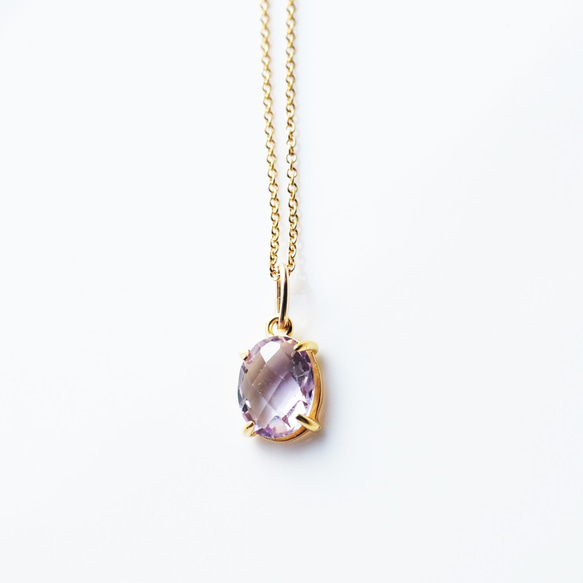 14KGF 40cm Necklace with Amethyst 第7張的照片