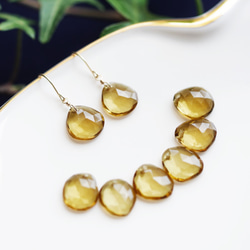 K18 pierced earring with whiskey quartz 第2張的照片