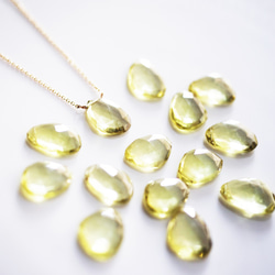 14KGF 40cm Necklace with Lemon quartz 第2張的照片