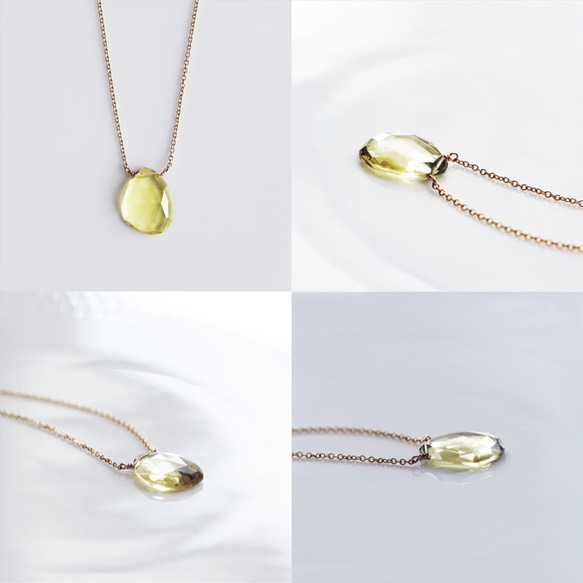 14KGF 40cm Necklace with Lemon quartz 第4張的照片
