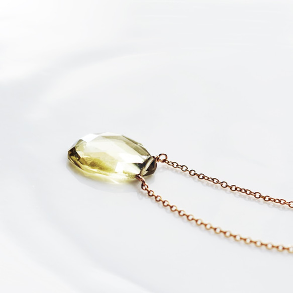 14KGF 40cm Necklace with Lemon quartz 第9張的照片