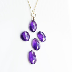 14KGF 40cm necklace with amethyst 第2張的照片