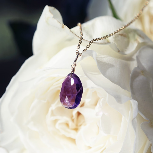 14KGF 40cm necklace with amethyst 第7張的照片