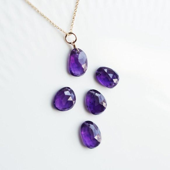 14KGF 40cm necklace with amethyst 第8張的照片