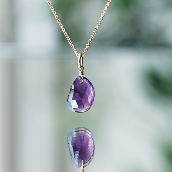 14KGF 40cm necklace with amethyst 第9張的照片