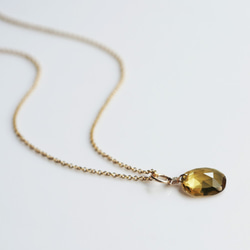 14KGF 40cm Necklace with whiskey quartz 第8張的照片