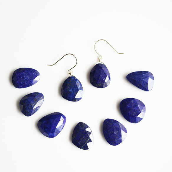 K18 Pierced earring with Lapis Lazuri 第1張的照片