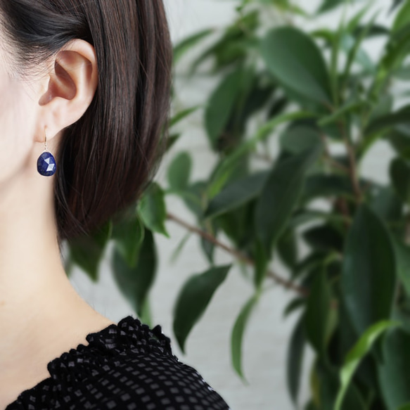K18 Pierced earring with Lapis Lazuri 第3張的照片