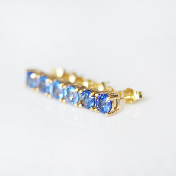 藍晶石 5 毫米純銀耳環 ~Alexandra 第10張的照片