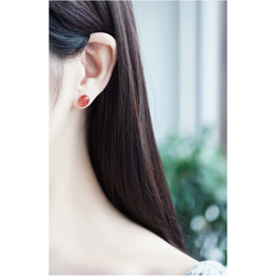 14KGF pierced earrings with Sanstone 第3張的照片