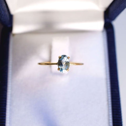 K18海藍寶石橢圓形切割戒指-優雅 第3張的照片