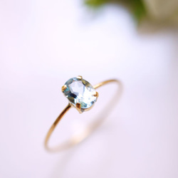 K18海藍寶石橢圓形切割戒指-優雅 第5張的照片
