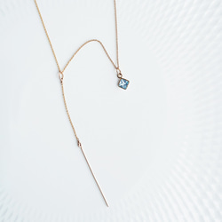 14KGF 4５cm necklace with Blue topaz 第2張的照片
