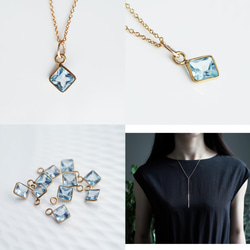 14KGF 4５cm necklace with Blue topaz 第4張的照片
