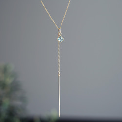 14KGF 4５cm necklace with Blue topaz 第8張的照片