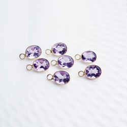 K18 Pierced earring with Amethyst and Pearl 第7張的照片