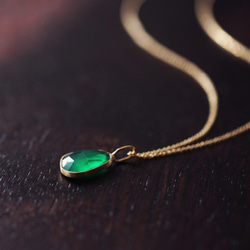 14KGF 4５cm necklace with Green onyx 第2張的照片
