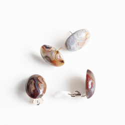 14KGF pierced earrings with Race agate 第7張的照片