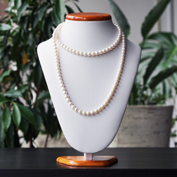 100cm Necklace with fresh water pearl 第8張的照片