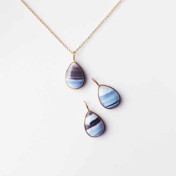 14KGF 45cm Necklace with Blue Opal. 第9張的照片