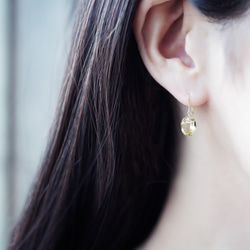 K10/K18 Pierced earring with Citrine 第3張的照片