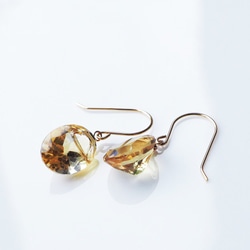 K10/K18 Pierced earring with Citrine 第6張的照片