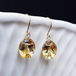 K10/K18 Pierced earring with Citrine 第7張的照片