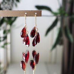 K18 Pierced earring with garnet 第5張的照片