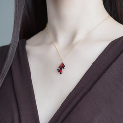 14KGF 40cm Necklace with garnet 第2張的照片