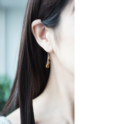 K18 Pierced earring with Citrine 第4張的照片