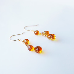 K18 Pierced earring with Citrine 第7張的照片