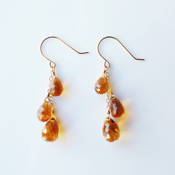 K18 Pierced earring with Citrine 第8張的照片